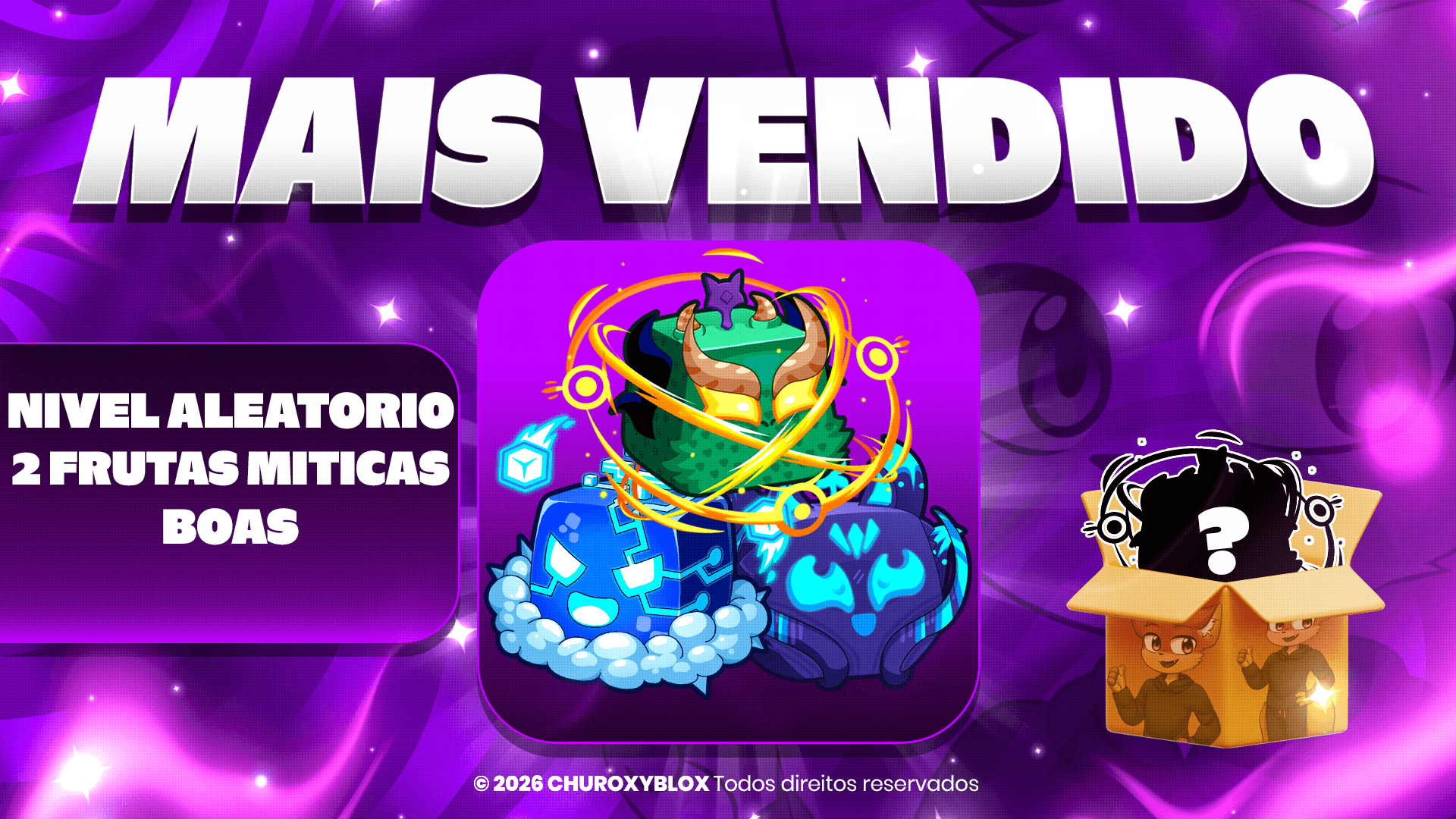 2 MITICAS BOAS NO INVENTARIO + NIVEL ALEATORIO