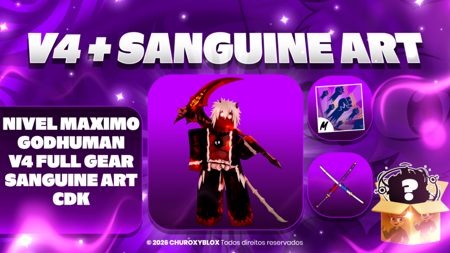 V4 FULL GEAR HUMAN + NÍVEL MÁXIMO + SANGUINE ART + CDK + GODHUMAN