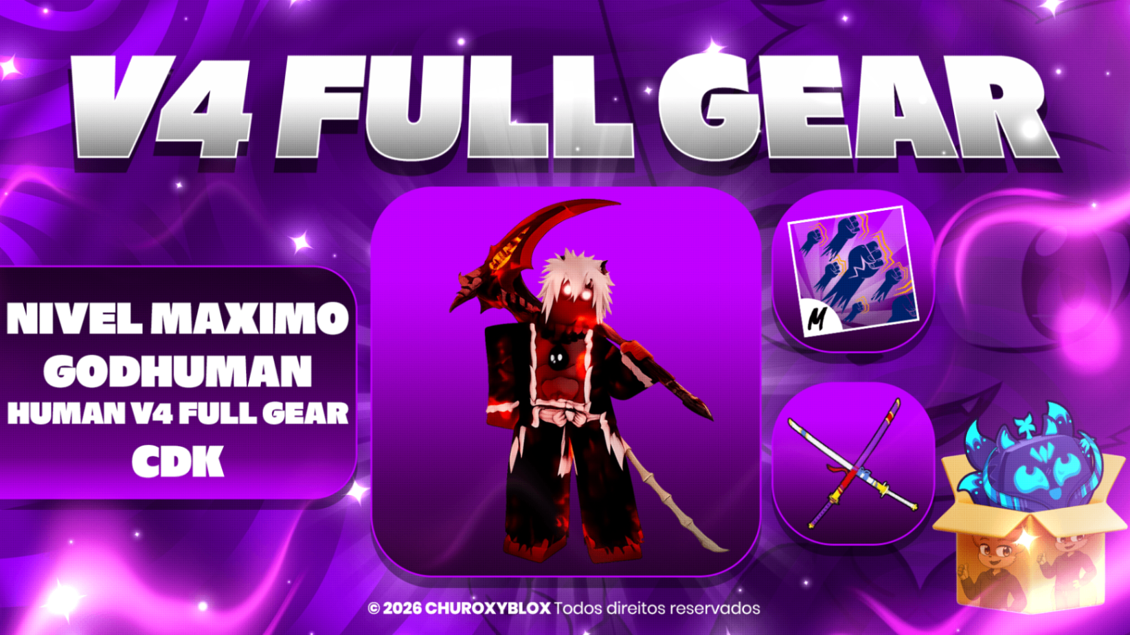 V4 FULL GEAR HUMAN + NÍVEL MÁXIMO + CDK + GODHUMAN