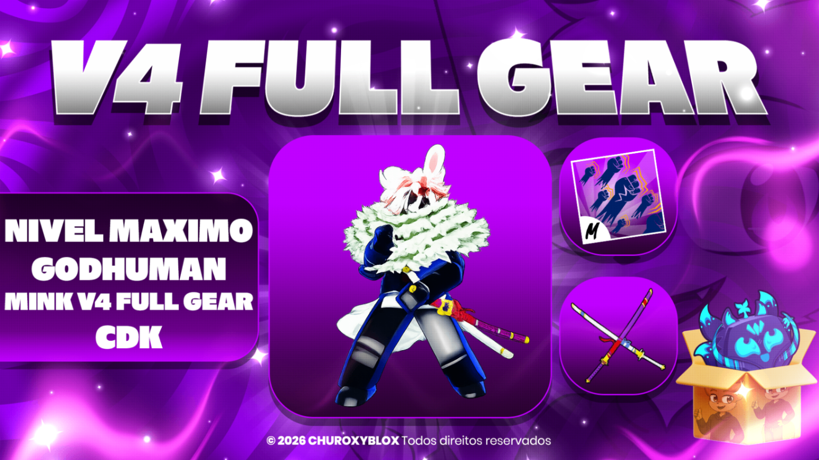 V4 FULL GEAR MINK + NÍVEL MÁXIMO + CDK + GODHUMAN