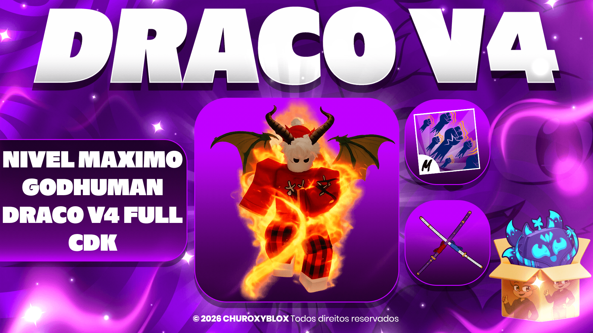 V4 FULL GEAR DRACO + NÍVEL MÁXIMO + GODHUMAN + CDK