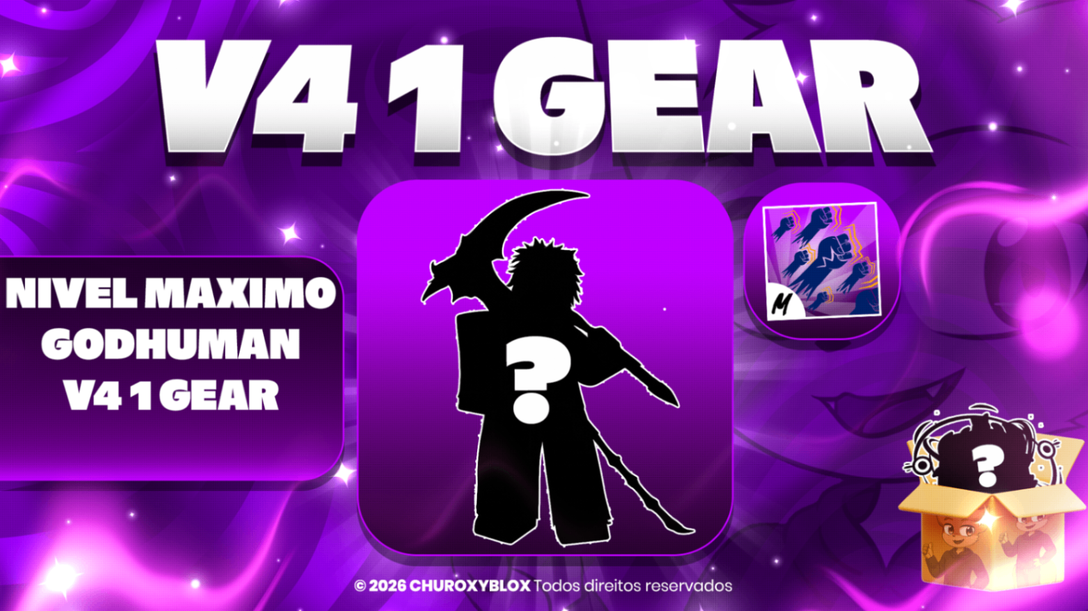 V4 1 GEAR RAÇA ALEATORIA + NÍVEL MÁXIMO + GODHUMAN